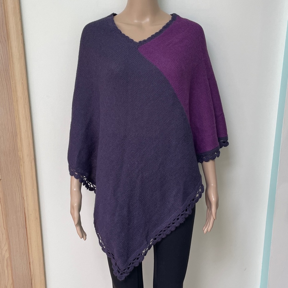 NOVICA Alpaca Blend poncho Knit Made in Peru